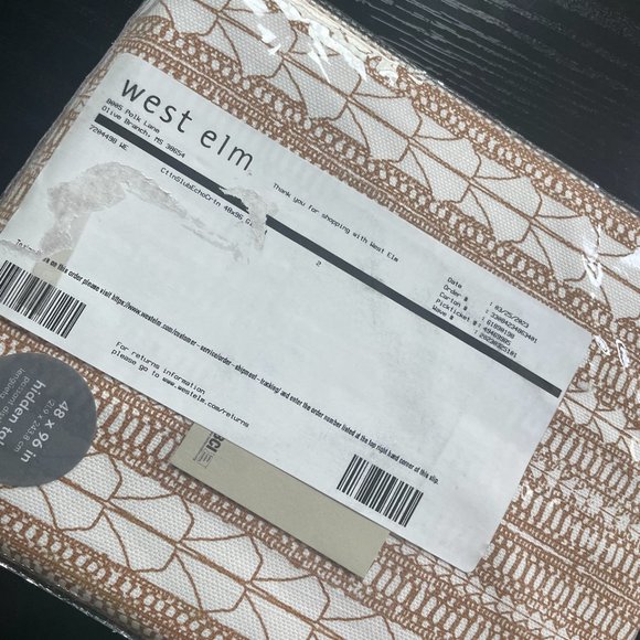 West Elm Gold Dust Echo Print Curtains | 48x96" | qty: 3 Panels - Picture 2 of 7